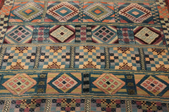 5x8 Teal, Ivory, Peach Color Machine Made Gabbeh Wool Southwestern Oriental Rug
