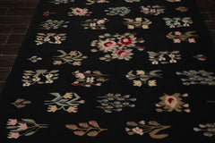 6x9 Black, Red, Sage Color Hand Woven Kilim Wool Traditional Oriental Rug