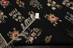 6x9 Black, Red, Sage Color Hand Woven Kilim Wool Traditional Oriental Rug