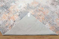 9x12 Gray, Ivory, Peach Color Machine Made Polyproplene Modern Oriental Rug