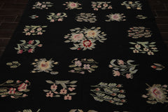 6x9 Black, Red, Sage Color Hand Woven Kilim Wool Traditional Oriental Rug