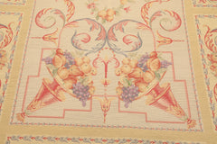 6x8 Beige, Rose, Lavender Color Hand Knotted French Aubusson Needlepoint Wool Traditional Oriental Rug
