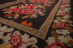 7x14 Brown, Tan, Beige Color Hand Woven Kilim Wool Traditional Oriental Rug