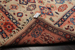 6x8 Ivory, Blush, Red Color Hand Knotted Oushak Wool Traditional Oriental Rug