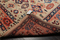 6x8 Ivory, Blush, Red Color Hand Knotted Oushak Wool Traditional Oriental Rug