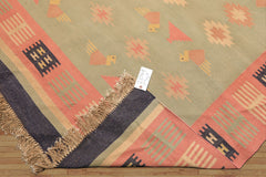 6x9 Mint, Rose, Blue Color Hand Woven Kilim Wool Southwestern Oriental Rug