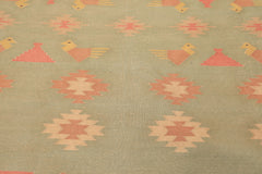 6x9 Mint, Rose, Blue Color Hand Woven Kilim Wool Southwestern Oriental Rug
