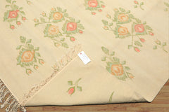 6x9 Ivory, Lime, Blush Color Hand Woven Kilim Wool Traditional Oriental Rug