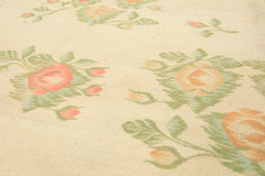 6x9 Ivory, Lime, Blush Color Hand Woven Kilim Wool Traditional Oriental Rug