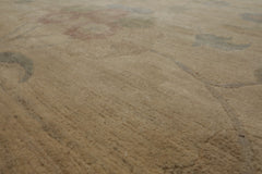 9x12 Beige, Oatmeal, Rose Color Hand Knotted Tibetan Wool Arts & Crafts Oriental Rug