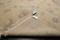 9x12 Beige, Oatmeal, Rose Color Hand Knotted Tibetan Wool Arts & Crafts Oriental Rug