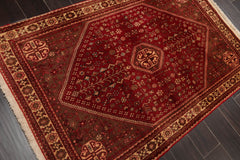 3x5 Ruby, Brown, Beige Color Hand Knotted All-Over 100% Wool Traditional Oriental Rug