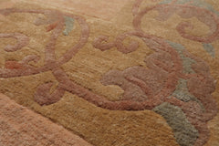 10x13 Blush, Pistacchio, Rose Color Hand Knotted Tibetan Wool Art Deco Oriental Rug