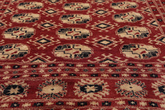 4x6 Rust, Beige, Black Color Hand Knotted All-Over 100% Wool Traditional Oriental Rug