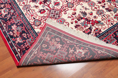 8x10 Cream, Navy, Red Color Machine Made Floral 100% Polypropylene Traditional-Persian/Oriental Oriental Rug