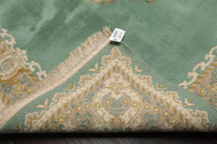 6x9 Turquoise, Taupe, Ivory Color Hand Knotted Kerman New Zealand Wool Traditional Oriental Rug