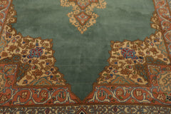 6x9 Aqua, Rose, Peach Color Hand Knotted Kerman New Zealand Wool Traditional Oriental Rug