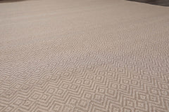 Multi Size Ivory Gray Color Hand Woven All-Over 100% Wool Modern Oriental Rug