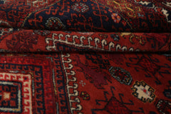 5x8 Rust, Teracotta, Navy Color Hand Knotted Ottomon Kula Wool Tribal Oriental Rug