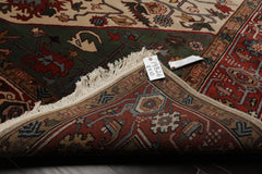 8x10 Ivory, Rust, Green Color Hand Knotted Arts & Crafts New Zealand Wool Arts & Crafts Oriental Rug