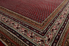 6x9 Red, Ivory, Aqua Color Hand Knotted Boteh Wool Traditional Oriental Rug