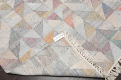 5x7 Gray, Beige, Orange Color Hand Woven All-Over 100% Wool Modern Oriental Rug