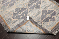 5x7 Gray, Beige, Brown Color Hand Woven All-Over 100% Wool Southwestern Oriental Rug