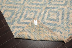 5x7 Beige, Teal, Color Hand Woven All-Over 100% Wool Southwestern Oriental Rug