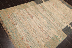 5x7 Beige, Tan, Gray Color Hand Woven All-Over 100% Wool Modern Oriental Rug