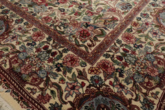 6x9 Ivory, Green, Rose Color Hand Knotted French Aubusson Savonnerie New Zealand Wool Traditional Oriental Rug