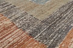 5x7 Blue, Gray, Beige Color Hand Woven All-Over 100% Wool Modern Oriental Rug