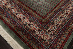 8x10 Celadon, Ivory, Burnt Orange Color Hand Knotted Persian New Zealand Wool Traditional Oriental Rug