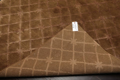 5x8 Tone on Tone Brown, , Color Hand Knotted Tibetan Wool & Bamboo Silk Transitional Oriental Rug