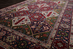 6x9 Burgundy, Green, Navy Color Hand Knotted Oushak Wool Arts & Crafts Oriental Rug