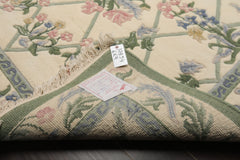 6x9 Ivory, Mint, Blush Color Hand Knotted French Aubusson Savonnerie New Zealand Wool Traditional Oriental Rug