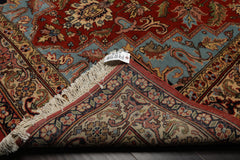 6x9 Rust, Aqua, Navy Color Hand Knotted Heriz Wool Arts & Crafts Oriental Rug