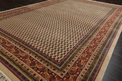 6x9 Ivory, Raspberry, Blue Color Hand Knotted Paisley New Zealand Wool Traditional Oriental Rug