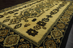 6x9 Citrus, Black, Gold Color Hand Knotted Heriz Wool Arts & Crafts/Mission Oriental Rug