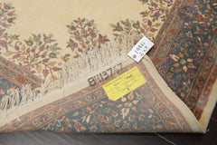 6x9 Ivory, Teal, Rose Color Hand Knotted French Aubusson Savonnerie New Zealand Wool Traditional Oriental Rug