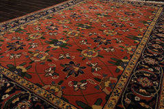 6x9 Rose, Navy, Gold Color Hand Knotted French Aubusson Savonnerie New Zealand Wool Traditional Oriental Rug