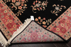 8x10 Black, Pink, Gray Color Hand Knotted All-Over 100% Wool Traditional Oriental Rug