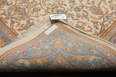5x8 Ivory, Turquoise, Lime Color Hand Knotted French Aubusson Savonnerie New Zealand Wool Traditional Oriental Rug