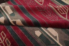 5x8 Plum, Teal, Gray Color Hand Knotted Tibetan New Zealand Wool Art Deco Oriental Rug