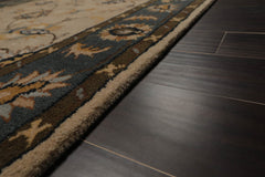 5x7 Beige, Teal, Khakee Color Hand Tufted Floral 100% Wool Traditional-Persian/Oriental Oriental Rug