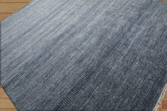 Multi Size Blue White Color Hand Knotted All-Over Wool & Silk Modern Oriental Rug
