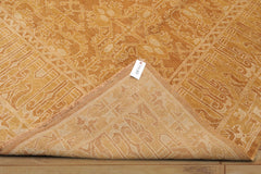 9x12 Brown, Beige, Tan Color Hand Knotted All-Over 100% Wool Traditional Oriental Rug