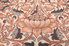 Multi Size Ivory Rust Peach Color Hand Hooked William Morris Wool Traditional Oriental Rug