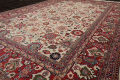 6x9 Ivory, Raspberry, Rose Color Hand Knotted Oushak New Zealand Wool Traditional Oriental Rug