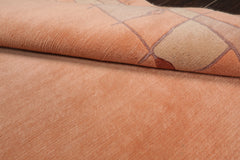 5x8 Blush, Beige, Taupe Color Hand Knotted Tibetan New Zealand Wool Art Deco Oriental Rug