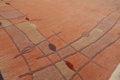 5x8 Blush, Beige, Taupe Color Hand Knotted Tibetan New Zealand Wool Art Deco Oriental Rug